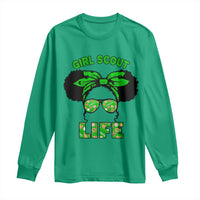 Scout Girl Cookie Dealer Long Sleeve Shirt Troop Leader Little Messy Bun - Wonder Print Shop