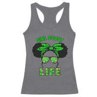 Scout Girl Cookie Dealer Racerback Tank Top Troop Leader Little Messy Bun - Wonder Print Shop