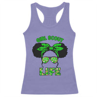 Scout Girl Cookie Dealer Racerback Tank Top Troop Leader Little Messy Bun - Wonder Print Shop