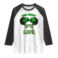 Scout Girl Cookie Dealer Raglan Shirt Troop Leader Little Messy Bun - Wonder Print Shop