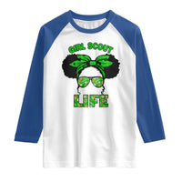 Scout Girl Cookie Dealer Raglan Shirt Troop Leader Little Messy Bun - Wonder Print Shop