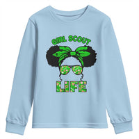Scout Girl Cookie Dealer Youth Sweatshirt Troop Leader Little Messy Bun - Wonder Print Shop