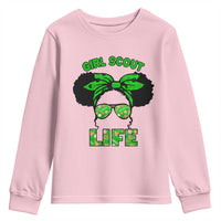 Scout Girl Cookie Dealer Youth Sweatshirt Troop Leader Little Messy Bun - Wonder Print Shop
