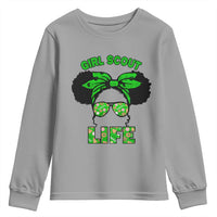 Scout Girl Cookie Dealer Youth Sweatshirt Troop Leader Little Messy Bun - Wonder Print Shop