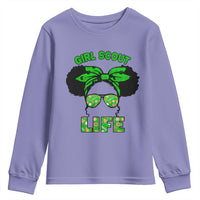 Scout Girl Cookie Dealer Youth Sweatshirt Troop Leader Little Messy Bun - Wonder Print Shop