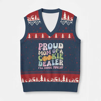Scout Girl Mom V-Neck Knit Sweater Vest Proud Mom Of A Cookie Dealer Troop Leader Family Matching - Wonder Print Shop
