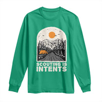 Funny Scout Camping Long Sleeve Shirt Scouting Is Intents Hiking Camper Outdoors Adventure - Wonder Print Shop