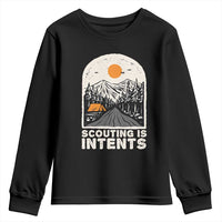 Funny Scout Camping Youth Sweatshirt Scouting Is Intents Hiking Camper Outdoors Adventure - Wonder Print Shop