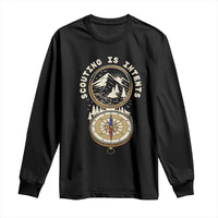 Funny Scout Camping Long Sleeve Shirt Scouting Is Intents Compass Camper Hiking Outdoors Adventure - Wonder Print Shop