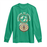 Funny Scout Camping Long Sleeve Shirt Scouting Is Intents Compass Camper Hiking Outdoors Adventure - Wonder Print Shop