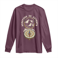 Funny Scout Camping Long Sleeve Shirt Scouting Is Intents Compass Camper Hiking Outdoors Adventure - Wonder Print Shop