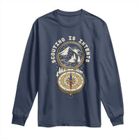Funny Scout Camping Long Sleeve Shirt Scouting Is Intents Compass Camper Hiking Outdoors Adventure - Wonder Print Shop