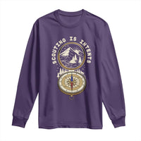 Funny Scout Camping Long Sleeve Shirt Scouting Is Intents Compass Camper Hiking Outdoors Adventure - Wonder Print Shop