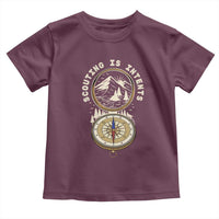 Funny Scout Camping Toddler T Shirt Scouting Is Intents Compass Camper Hiking Outdoors Adventure - Wonder Print Shop