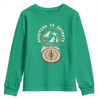 Funny Scout Camping Youth Sweatshirt Scouting Is Intents Compass Camper Hiking Outdoors Adventure - Wonder Print Shop