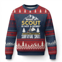 Funny Scout Ugly Christmas Sweater Being A Scout Is Not A Hobby It's A Survial Skill Scouting - Wonder Print Shop