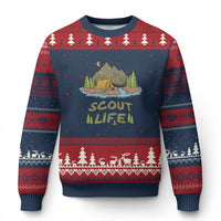 Scout Camping Ugly Christmas Sweater Scout Camping Life Hiking Camping Outdoors Troop Leader - Wonder Print Shop