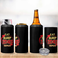 Funny Scout 4 in 1 Can Cooler Tumbler Eat Sleep Scout Repeat Scouting Lovers Camping Hiking Outdoors