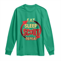 Funny Scout Long Sleeve Shirt Eat Sleep Scout Repeat Scouting Lovers Camping Hiking Outdoors