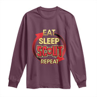 Funny Scout Long Sleeve Shirt Eat Sleep Scout Repeat Scouting Lovers Camping Hiking Outdoors