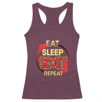Funny Scout Racerback Tank Top Eat Sleep Scout Repeat Scouting Lovers Camping Hiking Outdoors