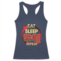Funny Scout Racerback Tank Top Eat Sleep Scout Repeat Scouting Lovers Camping Hiking Outdoors