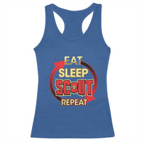 Funny Scout Racerback Tank Top Eat Sleep Scout Repeat Scouting Lovers Camping Hiking Outdoors