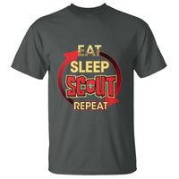 Funny Scout T Shirt Eat Sleep Scout Repeat Scouting Lovers Camping Hiking Outdoors