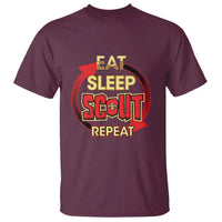 Funny Scout T Shirt Eat Sleep Scout Repeat Scouting Lovers Camping Hiking Outdoors