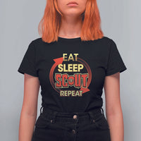 Funny Scout T Shirt For Women Eat Sleep Scout Repeat Scouting Lovers Camping Hiking Outdoors
