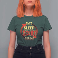 Funny Scout T Shirt For Women Eat Sleep Scout Repeat Scouting Lovers Camping Hiking Outdoors
