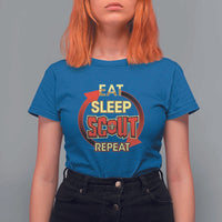 Funny Scout T Shirt For Women Eat Sleep Scout Repeat Scouting Lovers Camping Hiking Outdoors