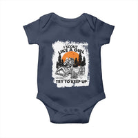 Scout Girl Baby Onesie I Scout Like A Girl Try To Keep Up Hiking Camping Scouting Lovers