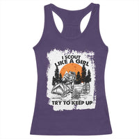 Scout Girl Racerback Tank Top I Scout Like A Girl Try To Keep Up Hiking Camping Scouting Lovers