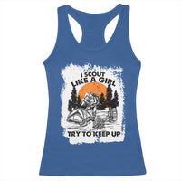 Scout Girl Racerback Tank Top I Scout Like A Girl Try To Keep Up Hiking Camping Scouting Lovers