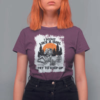 Scout Girl T Shirt For Women I Scout Like A Girl Try To Keep Up Hiking Camping Scouting Lovers