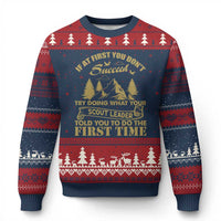 Funny Scouting Adventure Ugly Christmas Sweater Doing What Your Scout Leader Told You To Do Camping Outdoors - Wonder Print Shop