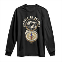 Funny Scout Camping Long Sleeve Shirt Camper Is Intents Compass Hiking Outdoors Adventure - Wonder Print Shop
