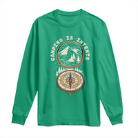 Funny Scout Camping Long Sleeve Shirt Camper Is Intents Compass Hiking Outdoors Adventure - Wonder Print Shop