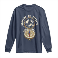 Funny Scout Camping Long Sleeve Shirt Camper Is Intents Compass Hiking Outdoors Adventure - Wonder Print Shop