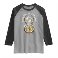 Funny Scout Camping Raglan Shirt Camper Is Intents Compass Hiking Outdoors Adventure - Wonder Print Shop