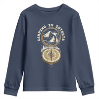 Funny Scout Camping Youth Sweatshirt Camper Is Intents Compass Hiking Outdoors Adventure - Wonder Print Shop