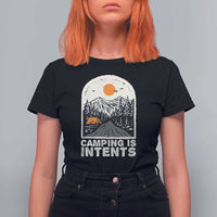 Funny Scout Camping T Shirt For Women Camping Is Intents Hiking Outdoors Adventure - Wonder Print Shop