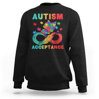 Autism Awareness Autism Acceptance Red Instead Infinity Rainbow Butterfly Autistic Support Neurodiversity Sweatshirt - Wonder Print Shop