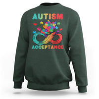Autism Awareness Autism Acceptance Red Instead Infinity Rainbow Butterfly Autistic Support Neurodiversity Sweatshirt - Wonder Print Shop
