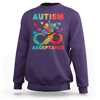 Autism Awareness Autism Acceptance Red Instead Infinity Rainbow Butterfly Autistic Support Neurodiversity Sweatshirt - Wonder Print Shop