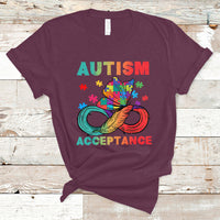 Autism Awareness Autism Acceptance Red Instead Infinity Rainbow Butterfly Autistic Support Neurodiversity T Shirt - Wonder Print Shop