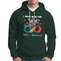 Autism Support I Wear Blue For Autism Awareness Autism Acceptance Autistic Support Neurodiversity Hoodie - Wonder Print Shop