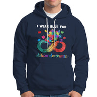 Autism Support I Wear Blue For Autism Awareness Autism Acceptance Autistic Support Neurodiversity Hoodie - Wonder Print Shop