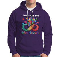 Autism Support I Wear Blue For Autism Awareness Autism Acceptance Autistic Support Neurodiversity Hoodie - Wonder Print Shop